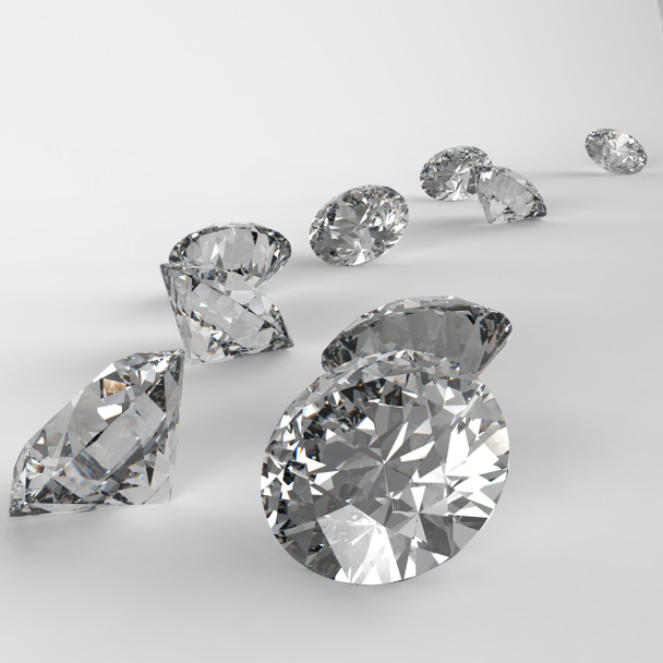 διαμάντια 3d στη σύνθεση ως έννοια - Φωτογραφία, εικόνα