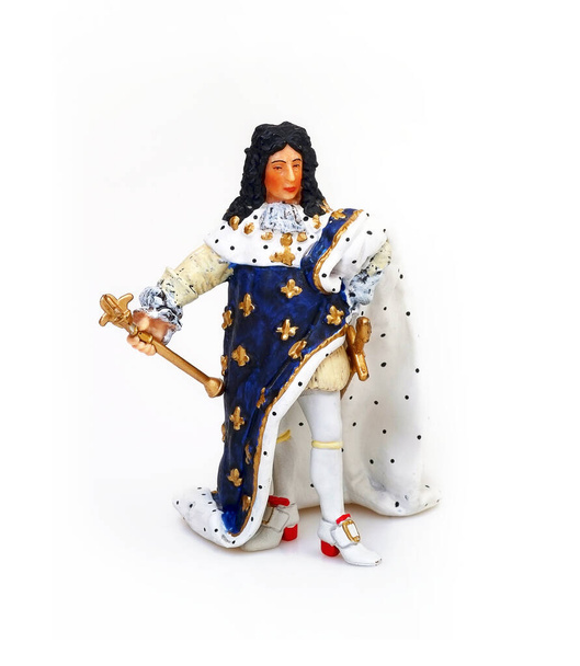 Souvenirfigur: König von Frankreich isoliert auf weißem Hintergrund - Foto, Bild