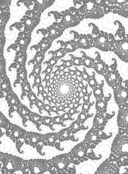 αφηρημένο σχέδιο με fractal γραφικά στοιχεία, ψυχεδελική διακόσμηση, χρώμα χάλυβα - Φωτογραφία, εικόνα