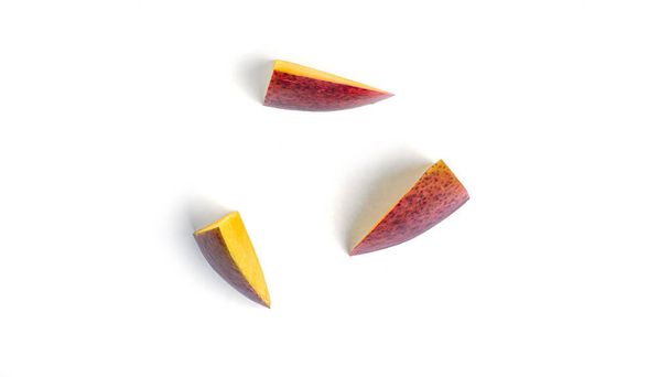 Mango fruit slices isolated on white background. High quality photo - Photo, Image