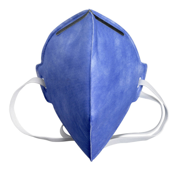 фронтальный снимок маски FFP, выделенной белой спиной - Фото, изображение