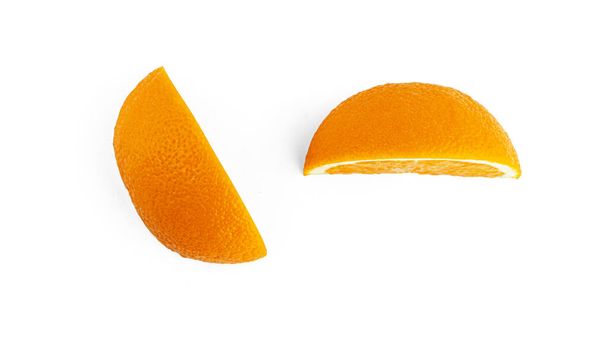 Orange slices on white background. Macro. High quality photo - Fotoğraf, Görsel