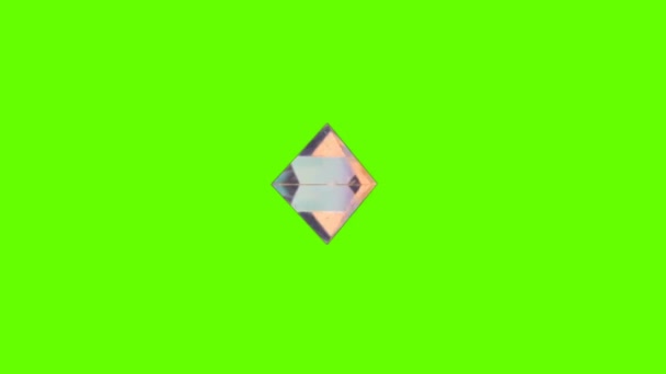 Diamant pierres précieuses sur fond d'écran vert Animation 4K. Graphismes de mouvement de diamant de cristal rotatif avec vert mat. Chrom de pierres précieuses - Séquence, vidéo