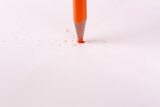 Breaking pencil, isolated on white - Photo, Image