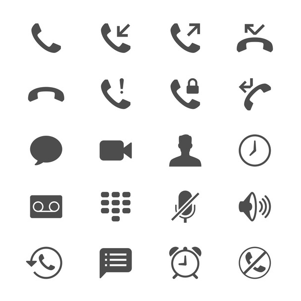 Telefon-Flat-Symbole - Vektor, Bild