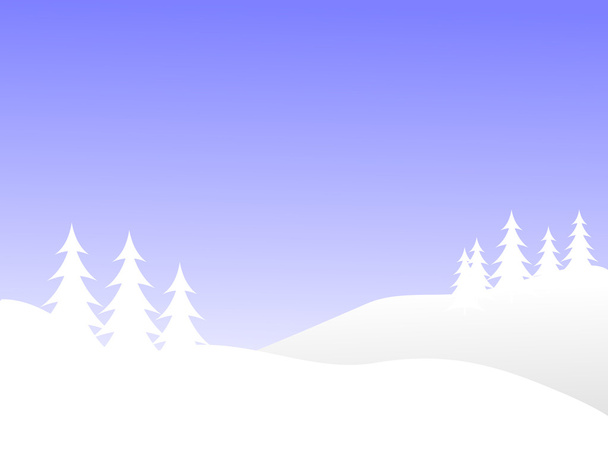 zimowe tło wektorowej z białego drzewa na śniegu - Wektor, obraz