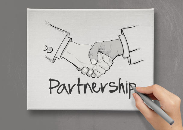 ручний намальований знак рукостискання як бізнес-концепція партнерства
 - Фото, зображення