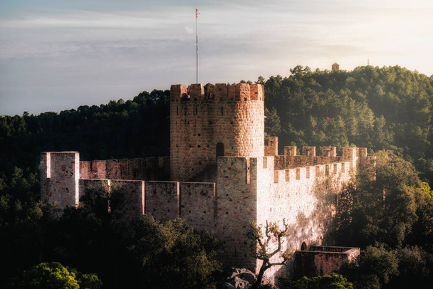 A landscape of Castle of Farners surrounded by trees in Spain - Foto, Imagen