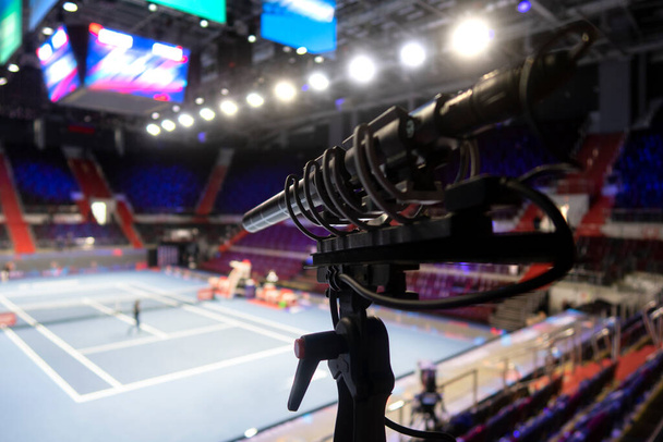mikrofon na sportovním tenisovém turnaji. - Fotografie, Obrázek
