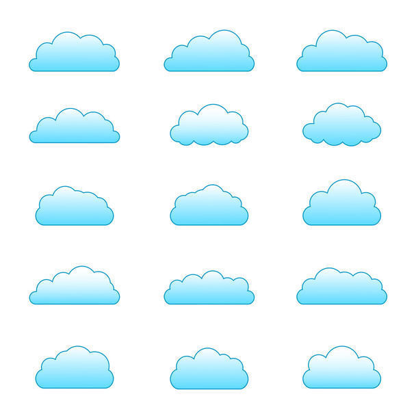 Blauwe wolken - Vector, afbeelding