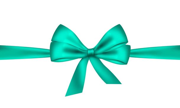 Decorative green ribbon isolated on white background.3D illustration. - Photo, Image