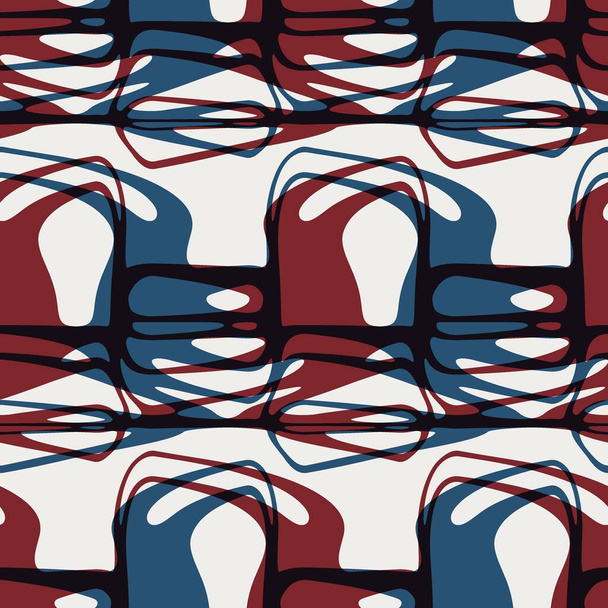 Bezešvé abstraktní vzor v červené modré černé bílé - Fotografie, Obrázek
