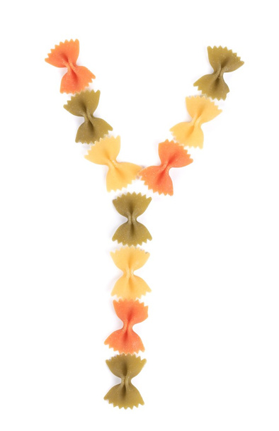 Letter Y from the colorful pasta. - Photo, Image