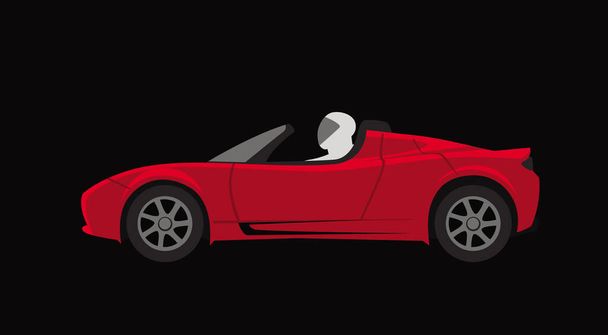 Caminante deportivo rojo sobre fondo negro. Imagen vectorial para ilustraciones. - Vector, Imagen