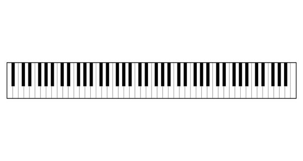 Клавіатура піаніно. Класичний музичний інструмент. Вид зверху. Векторні ізольовані ілюстрації
. - Вектор, зображення