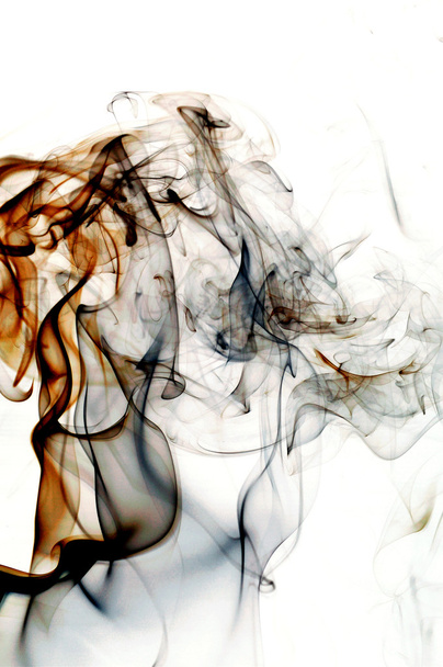 Abstract  smoke swirls over white background - Foto, afbeelding