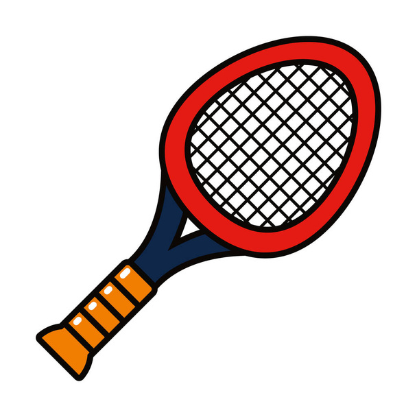 tennis racket icon, line and fill style - Vector, Image