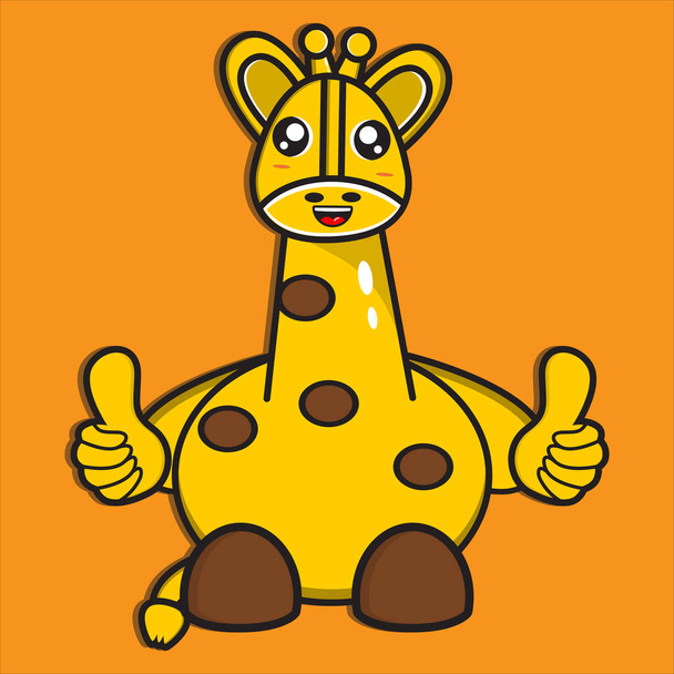 милий талісман жирафа дає великий палець вгору
 - Вектор, зображення