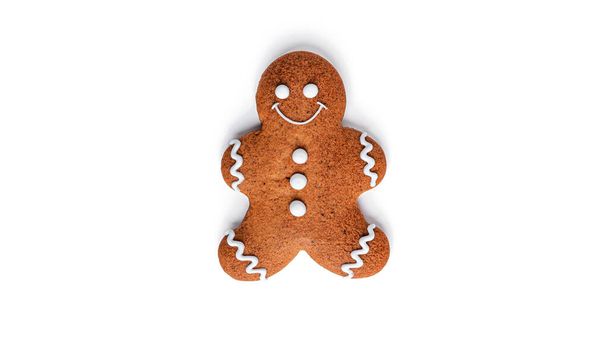 Gingerbread man on a white background. High quality photo - Photo, Image