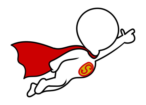 Superhero flying stock illustration vector, Superman concept - Вектор,изображение