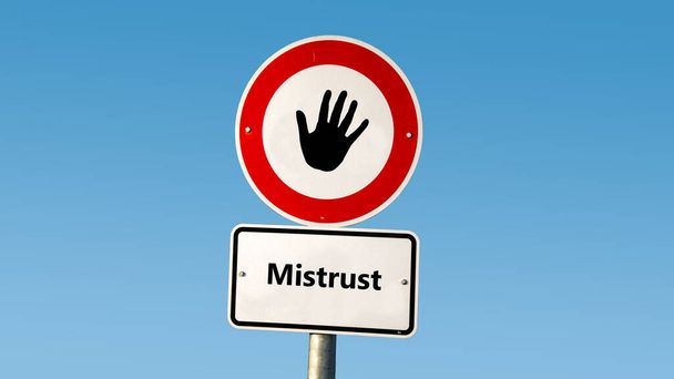 Вуличний знак шлях довіри проти довіри
 - Фото, зображення