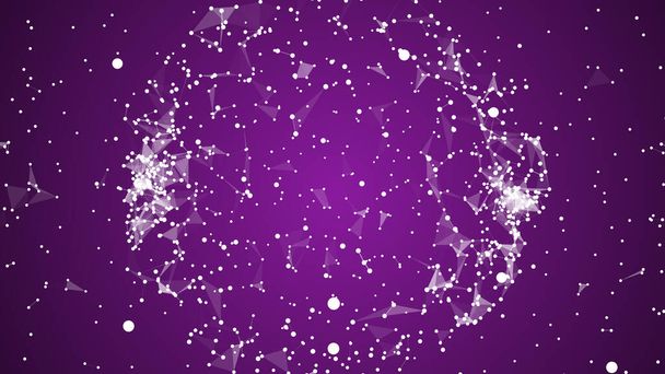 Плексус фіолетовий світовий фон з з'єднаними точками та лініями 3d ілюстрація
. - Фото, зображення