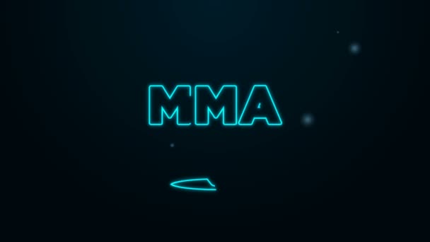 Žhnoucí neonová linie Klub rváčů ikona MMA izolované na černém pozadí. Smíšené bojové umění. Grafická animace pohybu videa 4K - Záběry, video