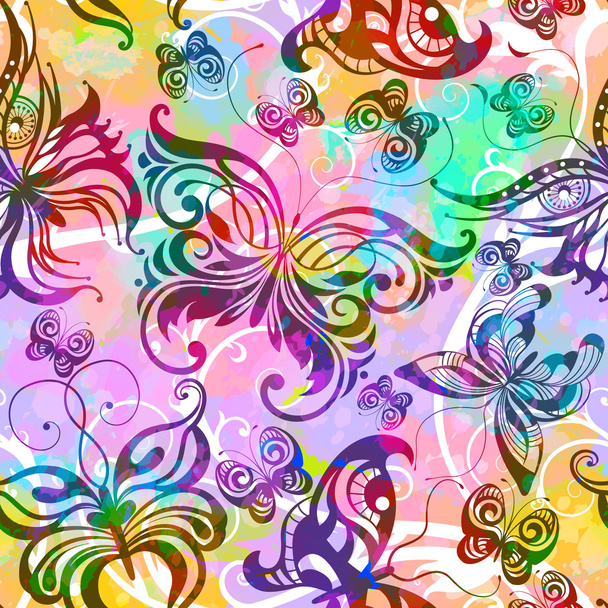 Seamless pattern with butterflies. Vector, EPS10 - Vector, afbeelding