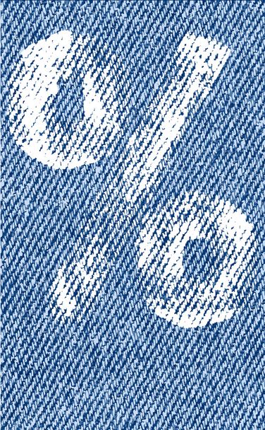 Vector letters and numbers on denim - Vector, Image