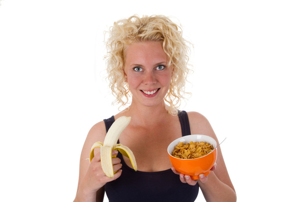 Jeune femme à la banane et cornflakes
 - Photo, image