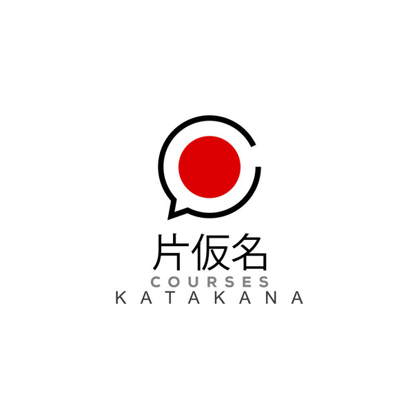 Japanee Talk és Katakana Writing Couse logó - Vektor, kép