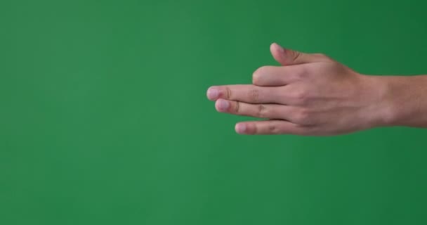 Handteken met drie vingers omhoog en schuddende pink  - Video