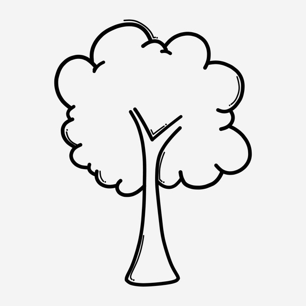 Tree doodle vector icon. Drawing sketch illustration hand drawn line. - Vektor, kép