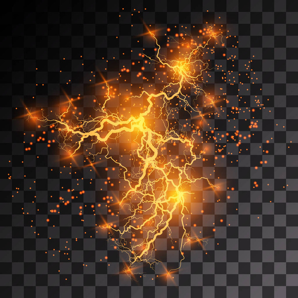 Lightning lightning. Lightning collision, powerful - Vector, Image