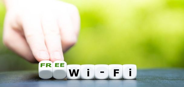 Dice form the expression "free WiFi". - Photo, Image