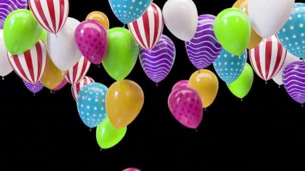 Mnohobarevné balónky na stropě s alfa kanálem - Záběry, video
