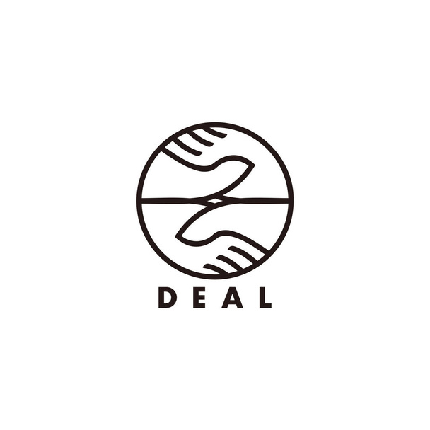vector of hand shake deal geometric line decoration symbol - Vector, Image