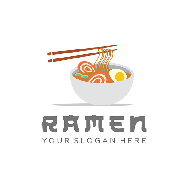 Ιαπωνικό ράμεν noodle λογότυπο έμπνευση σχεδιασμού. Ιαπωνικό φαγητό Ramen, Vector Logo Πρότυπο, Ιαπωνικό εστιατόριο, εστιατόριο Ramen, το εικονίδιο των τροφίμων, σχέδιο επίπεδη απεικόνιση - Διάνυσμα, εικόνα