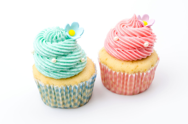 cupcakes vanille isolé fond blanc
 - Photo, image