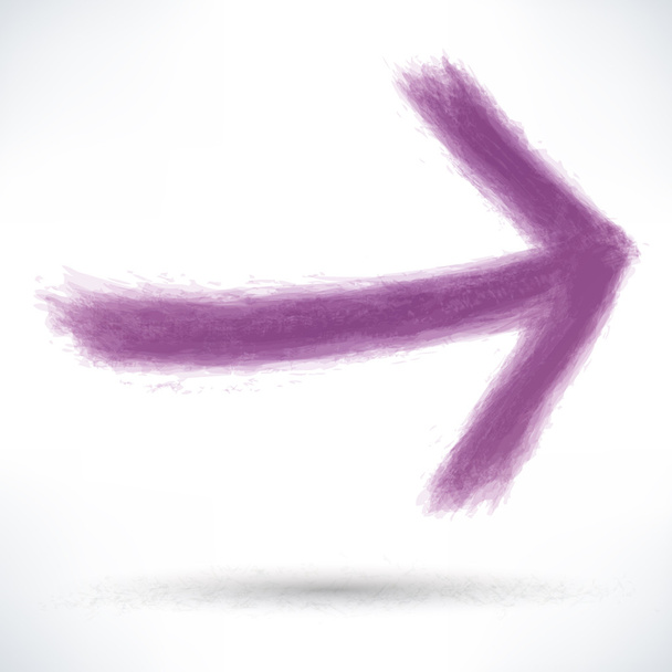 Signo de flecha violeta pintado por pincel
 - Vector, imagen