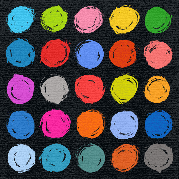 25 Farbkreise bilden Pinselstrich - Vektor, Bild