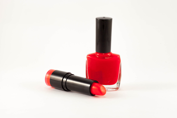 red lipstick and red nail polish - Foto, immagini