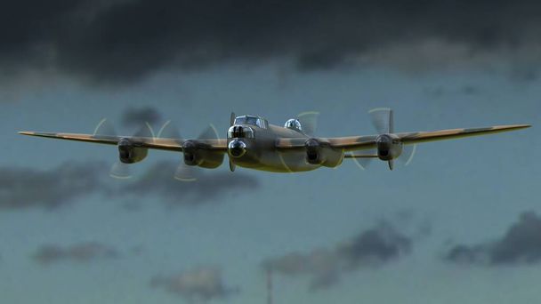 3d ілюстрація. Британський важкий бомбардувальник часів Другої світової війни. - Фото, зображення
