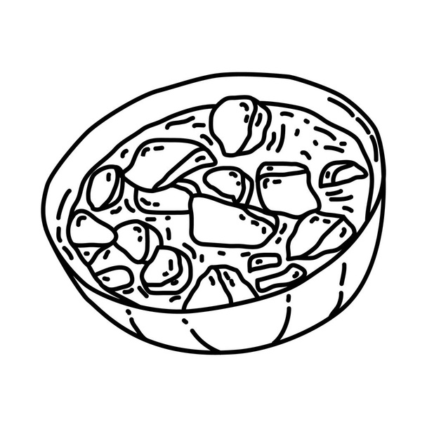 Blanquette de Veau France Set de iconos dibujados a mano de comida Vector. - Vector, imagen