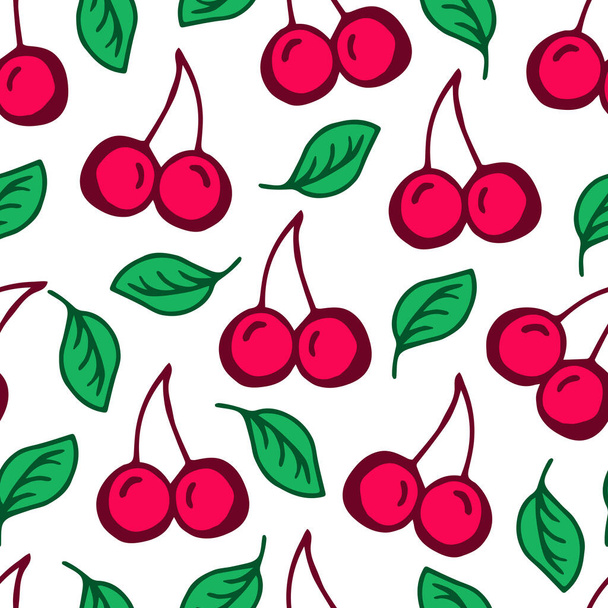 seamless pattern with cherries. vector illustration - Vektor, Bild