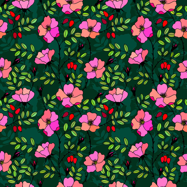 colorful template with flowers, vector illustration  - Вектор,изображение