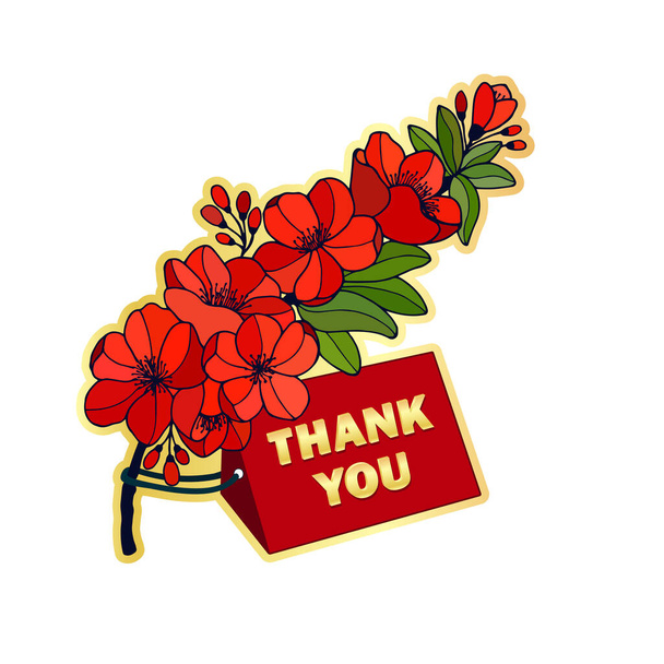Благодарю вас и цветы, валентинка  - Вектор,изображение