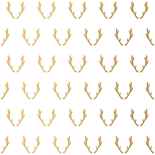 golden deer antlers pattern- vector illustration - Vektori, kuva