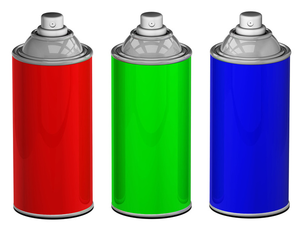 Color spray cans isolated - Photo, image