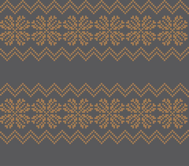 Коричневий різдвяний сніжинка ярмарок острівний візерунок фон підходить для модного текстилю, трикотажу та графіки
 - Вектор, зображення
